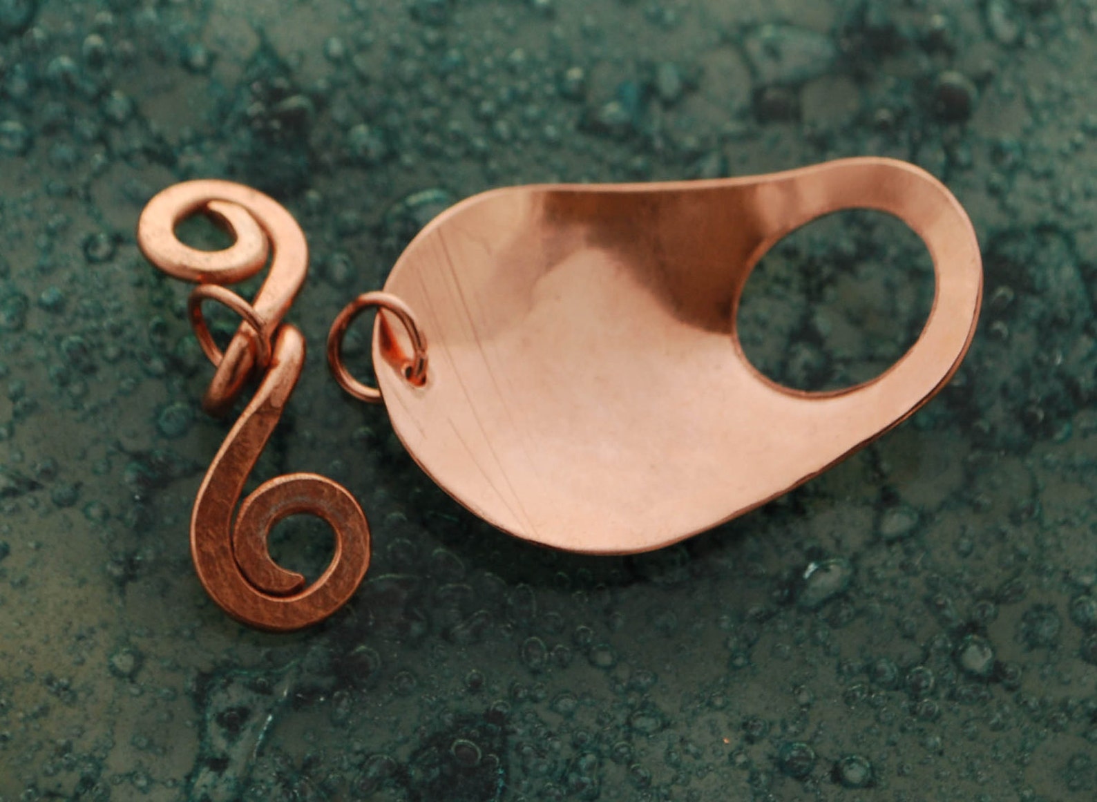 Art Nouveau Copper Toggle Clasp Willam Morris Flowers Etsy