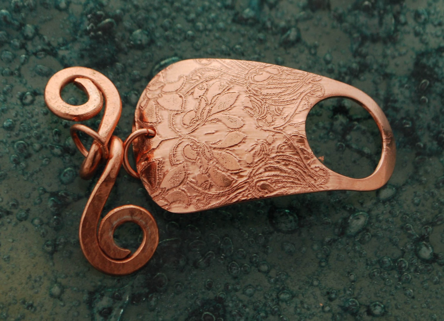 Art Nouveau Copper Toggle Clasp Willam Morris Flowers Etsy