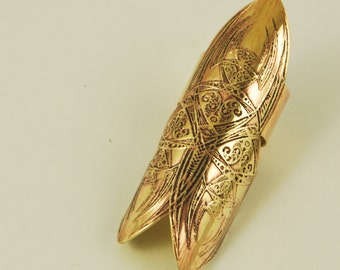 Medieval Etched Shield Ring - armour ring - brass ring - church window