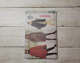 Butterick 3566 sewing pattern for Misses' Reversible Cape Skirt Pants Size L XL