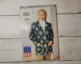 See & Sew Pattern 4247 Womens Fleece Unlined Jacket Size L XL