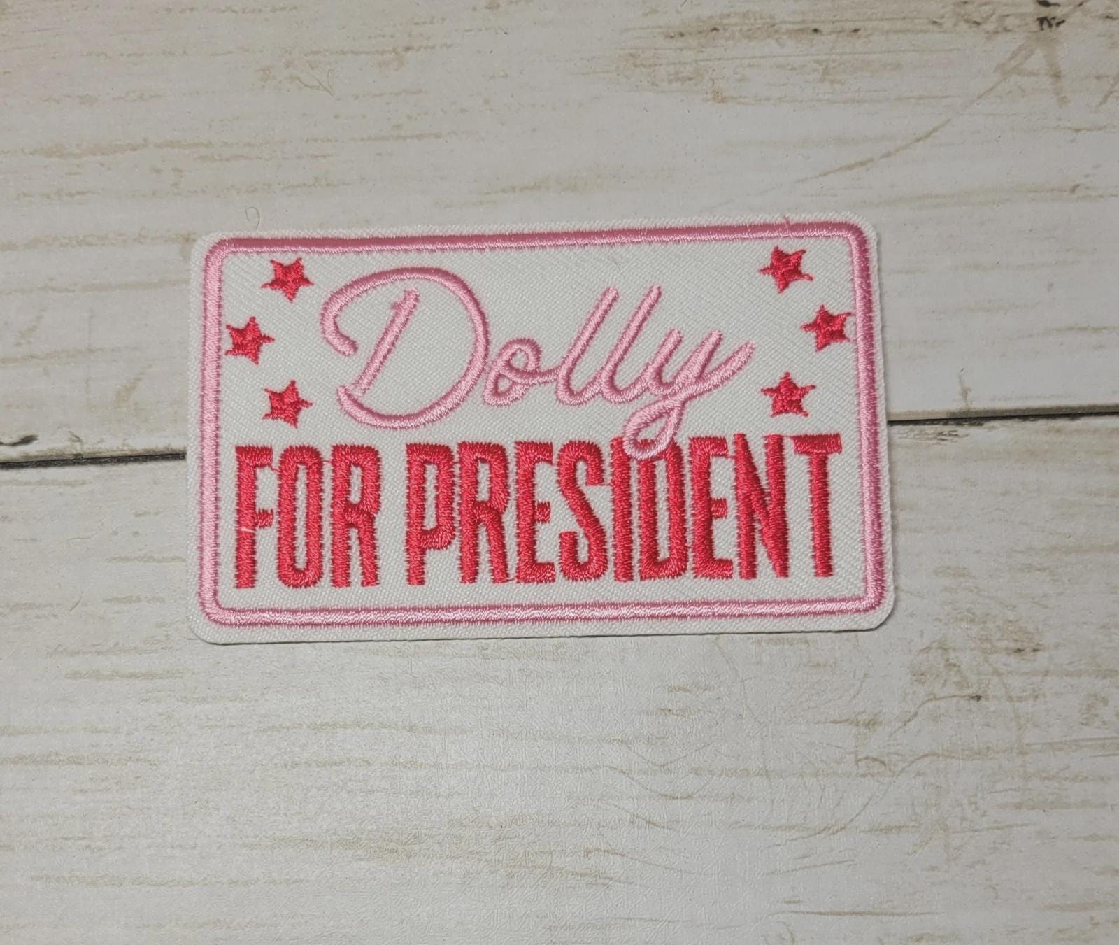 Retro Vintage Style 80s Country Dolly For President Embroidered patch Flat Bill Dolly for President Patch - Etsy main image 2