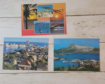 Lot of 3 Aruba Postcards: Unposted Vintage Island Views