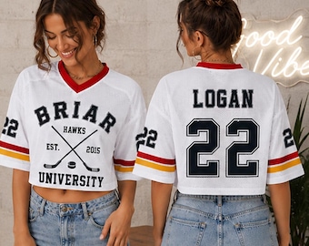 College Campus Hockey Cropped Top Football Jersey, Sports Romance V-Neck Crop Top, Campus Romance Inspired Graphic Tee, Bookish Reader Gift