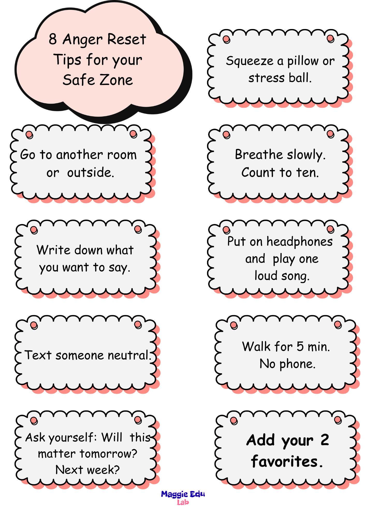 The Anger Management Tool Kit for Teens Home Use Digital Download - Etsy