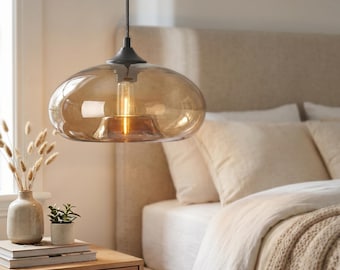 Nordic Color Glass Pendant Light, Aesthetic Hanging Lamp, Kitchen Island Lighting, Modern Home Decor