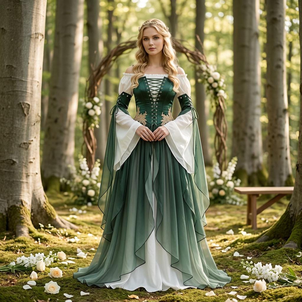 Green Elf Gown - Etsy Green Elf Gown - Etsy