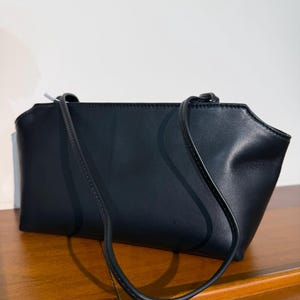 Lambskin Leather Top Handle Bag, Minimal Small Tote Bag, Luxury Inspired Ladies Shoulder Purse, Everyday Commuter Handbag