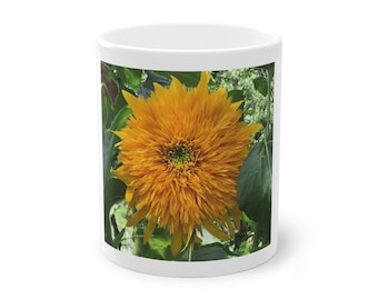 Teddy Bear Sunflower Mug | Photo Floral Coffee Cup