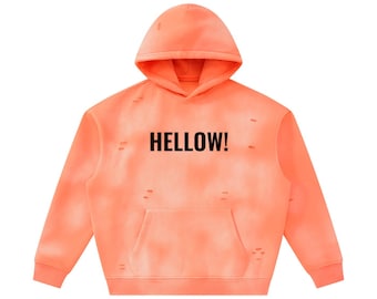 Unisex Sunfade Frayed Fleece Hoodie