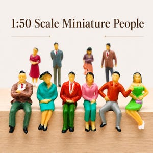 1:50 Miniature People Set, 10 Pre-Painted Seated and Standing Figures for Model Railways and Dioramas,Railroad Layout Accessories