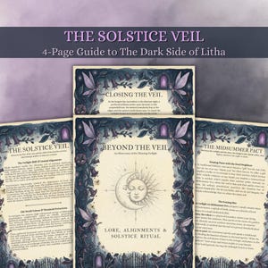 Midsummer After Dark 4-pagina's tellend grimoire, Litha Twilight Magic, Nocturnal Folklore Witchcraft (digitale download)