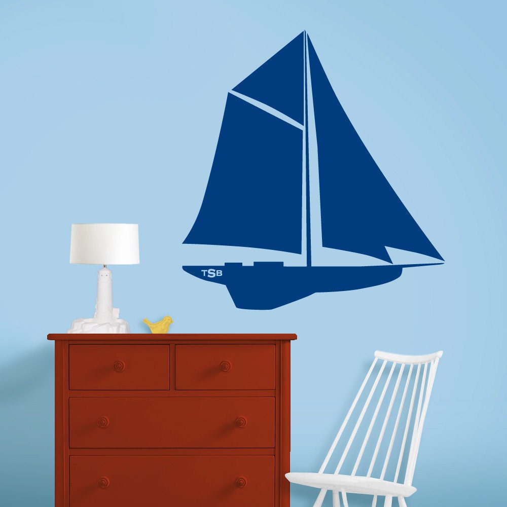 Sailboat Nautical Nursery Art Nursery Wall Decals Sea Etsy