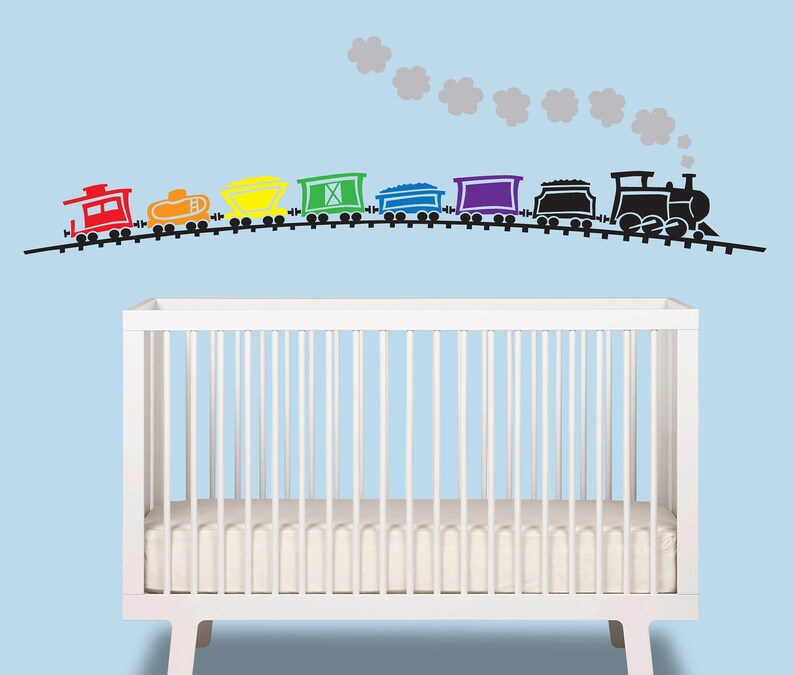 Train Baby Boy Wall Decal Over 6 Ft Wide Nursery Art