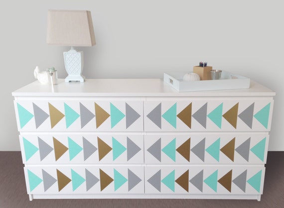 Triangle Nursery Design Decals Dresser Decals Fit Any Malm Etsy