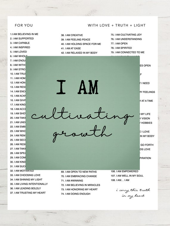 Cultivate Growth L 108 I AM Affirmations Guide Instant 