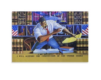 Ernie Barnes “THE ADVOCATE" Canvas Print,African American Civil Rights ArtBlack Lawyer Justice Wall Art