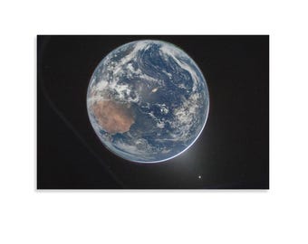 Earth from Space Canvas Print, Blue Marble Planet Earth Wall Art,Inspired Space Decor, Our Home Planet Photography