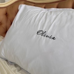 Personalized Embroidered Pillowcase, Custom Name or Initials, Dorm Housewarming Wedding & Bridesmaid Gift