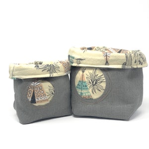 Fabric Storage Bin/Basket, Reversible - Southwest Style Print