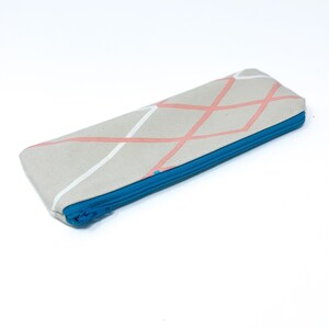 Zipper pouch, pencil pouch size. Colorful lines