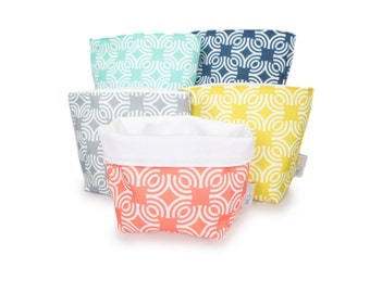 Reversible Fabric Storage Bucket/Bin -  Saule Modern Print