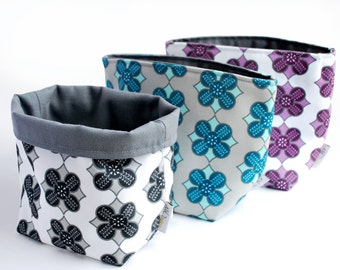 Reversible Fabric Storage Bucket -  Saule Diamond Print