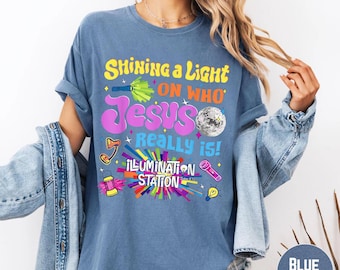 Illumination Station Christian Shirt, VBS 2026 Tee, Shining A Light On Who Jesus Really IS, Easter Church Shirt, Soft Spring Easter Outfit