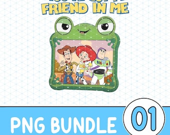 Toy Story Png, Geschenk für Musikfan, Retro Spielzeug Freunde Png, nostalgische Toy Story 5 inspirierte Png, Vintage Cartoon PNG Download