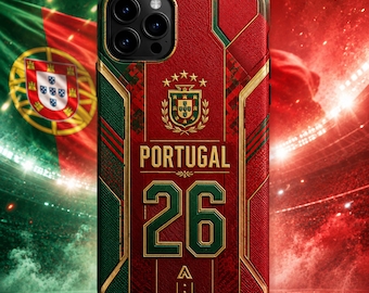 Custom Soccer 2026 Portugal Phone Case, WC Personalized Case, 2026 Soccer World Tournament, Portugal Flag Case, Sport Lovers Phone Case