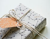 Eco-friendly Wrapping Paper "White Molecules" Set of 2