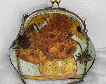 Vincent Van Gogh / Bolso Van Gogh / Cartera Van Gogh / Bolso con cierre de beso / Regalo de obra maestra / Bolso con cierre de beso / Bolso cruzado / Cartera de mano