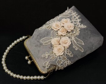1) Bolso con cierre de beso / Bolso de mano para bodas / Bolso de boda / Bolsos de moda / Bolsos para eventos
