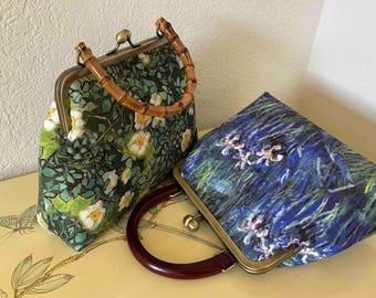 クロード・モネ / モネの絵画 / 傑作ギフト / モネの財布 / アーティストの財布 / 画家モネ / 青い花柄 / 絶妙なプリント