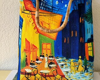 Bolso grande / Bolso Van Gogh / Regalo de cumpleaños / Bolso de hombro / Bolso con cierre de beso / Regalo de San Valentín / Bolso grande / Obra maestra de Van Gogh