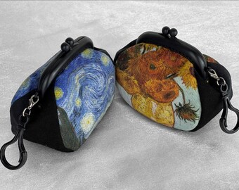 Van Gogh, Monedero Van Gogh, Regalo de cumpleaños, Monedero Kisslock, Regalo de San Valentín, Monedero Kisslock, Regalo de monedero, Obra maestra, Monedero hecho a mano