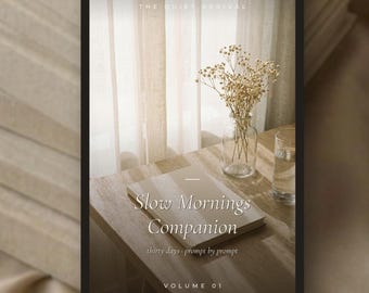 Diario Slow Morning Imprimible | Workbook Rutina Matutina 30 Días | Indicaciones Mindful | Autocuidado PDF Descarga Digital