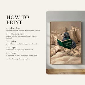 Five step guide to downloading, choosing a size, printing and framing this digital art print