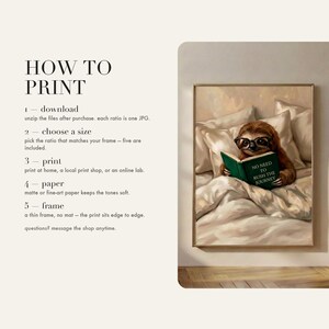 Five step guide to downloading, choosing a size, printing and framing this digital art print