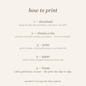 How to print guide included with the red-haired woman reading in an emerald green arched nook digital download: home printing, print shop or online printing.