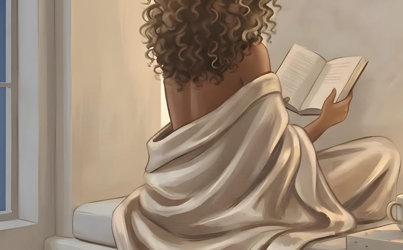 Close-up detail from Woman Reading by Candlelight, a cropped fragment of the printable artwork showing the painted texture, soft light and colour up close.
