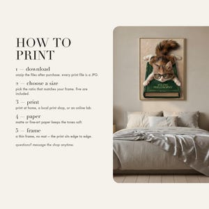 How to print card: download and unzip, choose the ratio that fits your frame, print at home or at a print shop, and framing and paper tips.