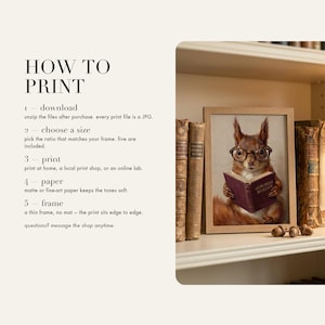 How to print card: download and unzip, choose the ratio that fits your frame, print at home or at a print shop, and framing and paper tips.