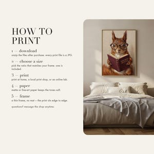 How to print card: download and unzip, choose the ratio that fits your frame, print at home or at a print shop, and framing and paper tips.