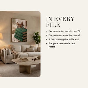 Instant digital download insert card explaining the zip files and print-ready JPGs inside