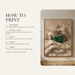Five step guide to downloading, choosing a size, printing and framing this digital art print