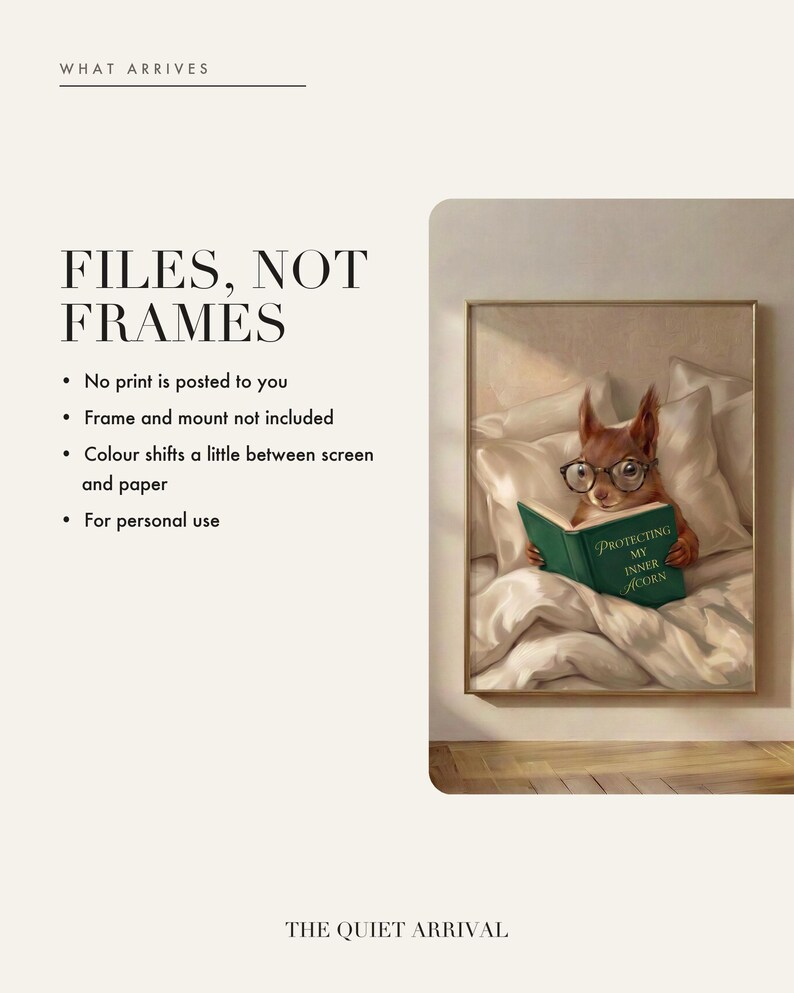 Digital files only, no physical print is shipped and the frame and mount are not included
