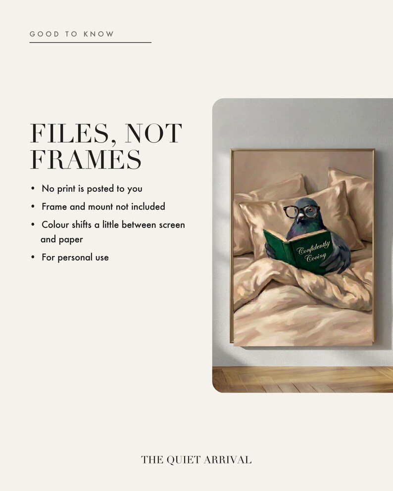 Digital files only, no physical print is shipped and the frame and mount are not included