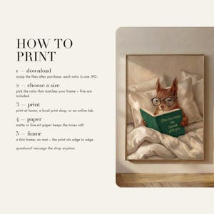 Five step guide to downloading, choosing a size, printing and framing this digital art print