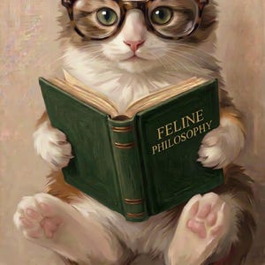 Lower half of the painting showing the animal holding the open dark green book with its paws and toes visible